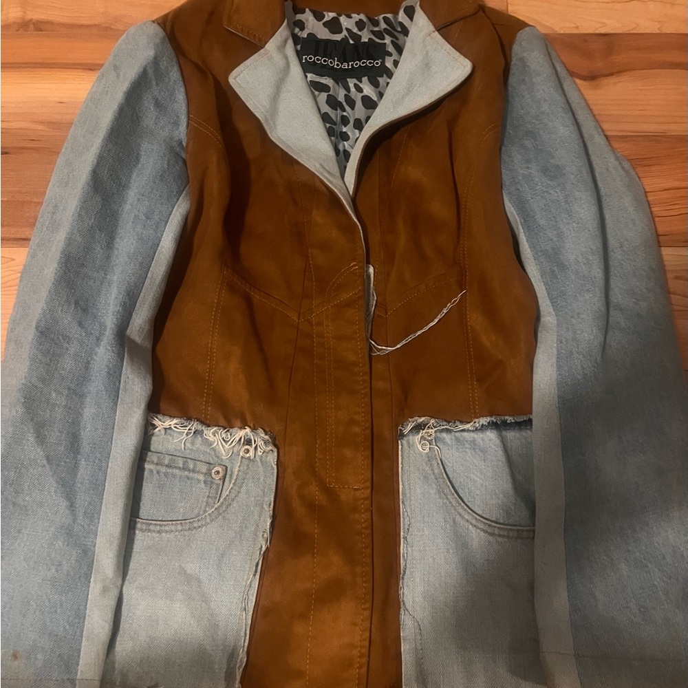 Roccobaroco Made in Italy Denim Set – Jacket & Pants – Brown – USA 8 - Picture 2 of 8
